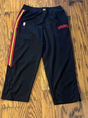 Nike Atlanta Hawks NBA Warmup Snap Pants Men's Size XL Nike Team Sports Black 74